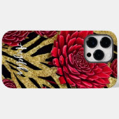 赤カスタマイズと金ゴールド抽象デザインミニマル Case-Mate iPhoneケース (裏面 (横))