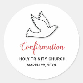 赤カスタマイズの確認鳩 ラウンドシール