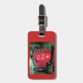 赤カスタマイズジプシー小さなキャラバンオンキャラバン ラゲッジタグ (正面縦)
