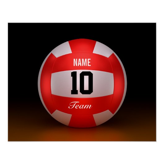 赤カスタマイズバレーボール部 ポスター (正面)