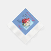 赤カスタマイズロブスターナプキン 縁ありカクテルナプキン (角)