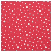 赤カスタマイズ色の自分の白い水玉模様 ファブリック (見本)