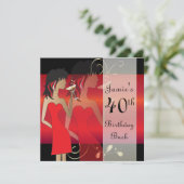 赤カスタマイズ誕生日Bashパーティの招待状 招待状 (スタンド正面)