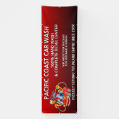 赤カスタマイズ車洗面コミカル漫画車大 横断幕 (縦)