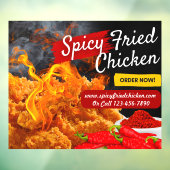 赤カスタマイズ黒スパイシー唐揚げレストラン ウィンドウサイン (シート3)