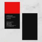 赤カスタマイズ黒プロフェッショナル名刺 名刺 (正面/裏面)