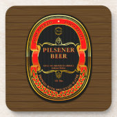 赤カスタマイズ黒金ゴールド素朴 コースター (正面)