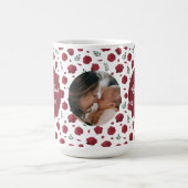 赤カスタムい花の付いたフォトマグカップ | 母の日 コーヒーマグカップ (中央)
