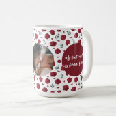 赤カスタムい花の付いたフォトマグカップ | 母の日 コーヒーマグカップ (正面右)