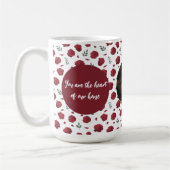 赤カスタムい花の付いたフォトマグカップ | 母の日 コーヒーマグカップ (左)