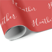 赤カスタムい#2のの白いスクリプト ラッピングペーパー (ロールコーナー)