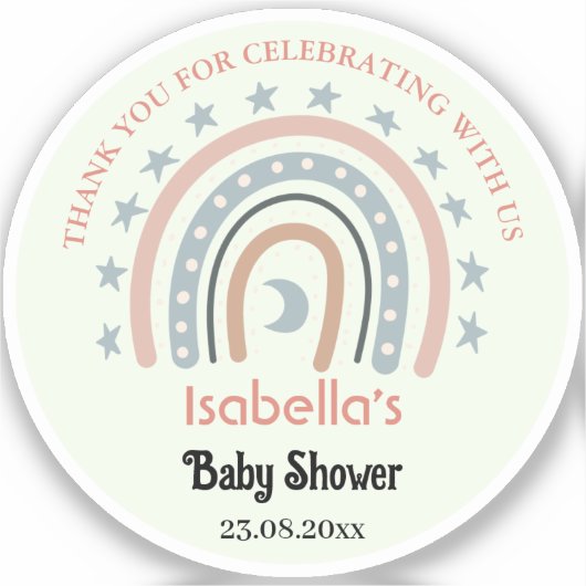 赤カスタムちゃんシャワのレインボー用にカットされたビニールのシール シール (正面)