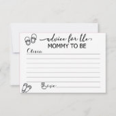 赤カスタムちゃんシャワーのお母さん用アドバイスカード 招待状 (正面)