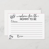 赤カスタムちゃんシャワーのお母さん用アドバイスカード 招待状 (正面/裏面)