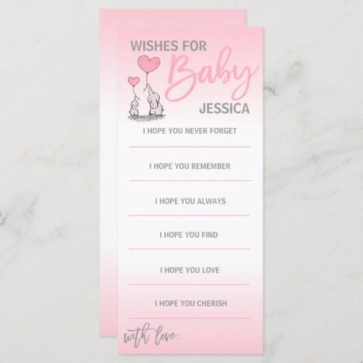 赤カスタムちゃんシャワーガールピンク象への願い (正面/裏面)