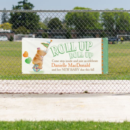 赤カスタムちゃんシャワーサーカス一輪車サイのバナー 横断幕 (インサイチュ)