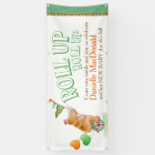 赤カスタムちゃんシャワーサーカス一輪車サイのバナー 横断幕 (縦)