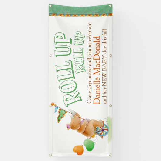 赤カスタムちゃんシャワーサーカス一輪車サイのバナー 横断幕 (縦)