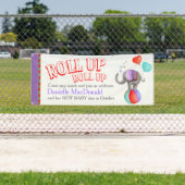 赤カスタムちゃんシャワーサーカス象アートバナー 横断幕 (インサイチュ)