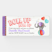 赤カスタムちゃんシャワーサーカス象アートバナー 横断幕 (横)