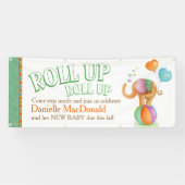 赤カスタムちゃんシャワーサーカス象アートバナー 横断幕 (横)