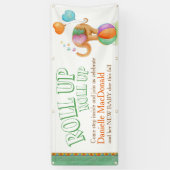 赤カスタムちゃんシャワーサーカス象アートバナー 横断幕 (縦)