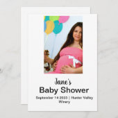 赤カスタムちゃんシャワー写真コラージュ 招待状 (正面/裏面)