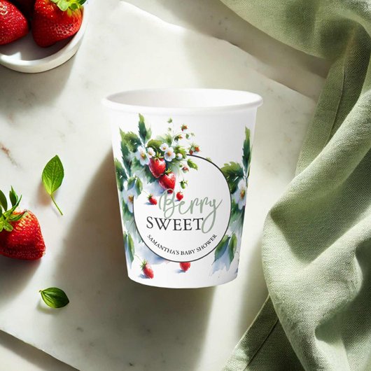 赤カスタムちゃんシャワー用ストロベリー紙カップ 紙コップ