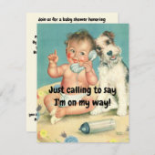 赤カスタムちゃんシャワー 招待状 (正面/裏面)