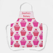 赤カスタムとピンクのハート エプロン (正面)