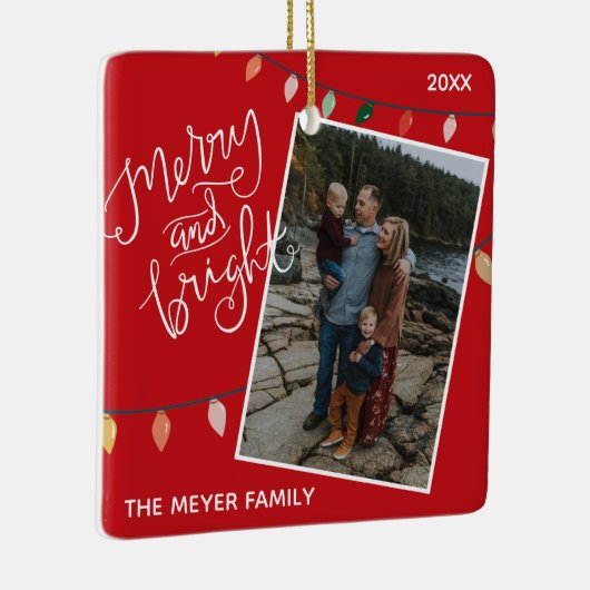 赤カスタムと明メリーるいクリスマスライト写真 セラミックオーナメント (右)