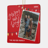 赤カスタムと明メリーるいクリスマスライト写真 セラミックオーナメント (左)