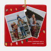 赤カスタムと明メリーるいクリスマスライト写真 セラミックオーナメント (裏面)