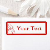 赤カスタムと白のギフトラベルのシールまたはラベル ラベル (インサイチュ)