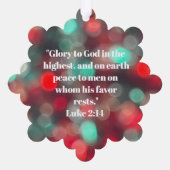 赤カスタムと緑の輝くクリスマス オーナメントカード (裏面)