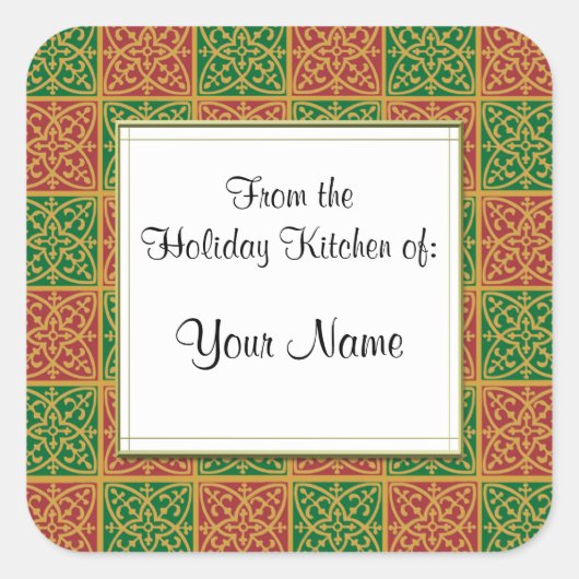 赤カスタムと緑の(紋章の)フラ・ダ・リベーキングシール スクエアシール (正面)