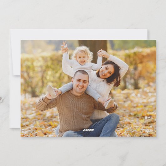 赤カスタムと金ゴールドの写真コラージュのクリスマスグリーティング シーズンカード (裏面)