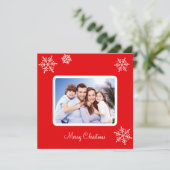 赤カスタムのクリスマスに家族の写真と雪の結晶 (スタンド正面)