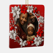 赤カスタムのクリスマス写真 セラミックオーナメント (右)