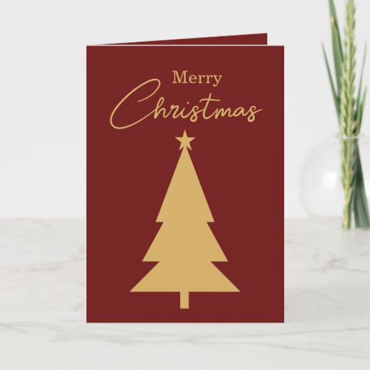 赤カスタムの上に金ゴールドのメリークリスマス シーズンカード (正面)