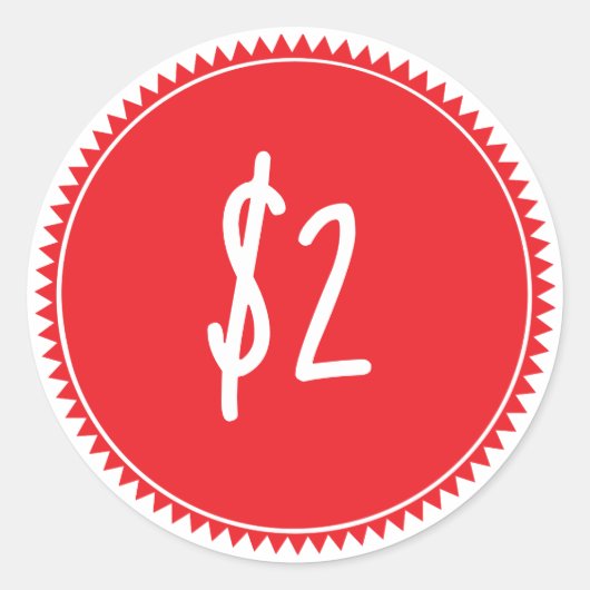 赤カスタムセール価格ラベルラウンドステッカー ラウンドシール (正面)