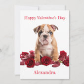 赤カスタムバラのバレンタインとブルドッグ シーズンカード (正面)