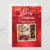 赤カスタムメリークリスマスハッピーニューイヤー シーズンカード (正面)