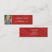赤カスタム写真卒業式の名刺の挿入 コーリングカード (正面/裏面)