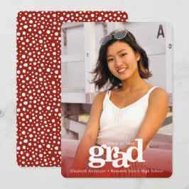 赤カスタム卒業写真はっきりしたシンプルモダン 案内状