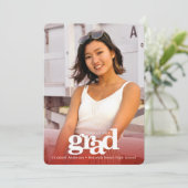 赤カスタム卒業写真はっきりしたシンプルモダン 案内状 (スタンド正面)