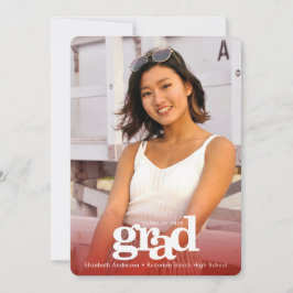 赤カスタム卒業写真はっきりしたシンプルモダン 案内状