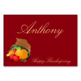 赤カスタム感謝祭テーブルカードコルヌコピア テーブルナンバー