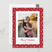 赤カスタム星写真メリークリスマスポストカード シーズンポストカード (正面/裏面)