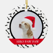 赤カスタム犬の名前の写真 セラミックオーナメント (正面)